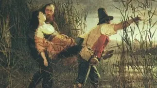 La morte di Anita Garibaldi nelle paludi di Comacchio in un dipinto dell’epoca