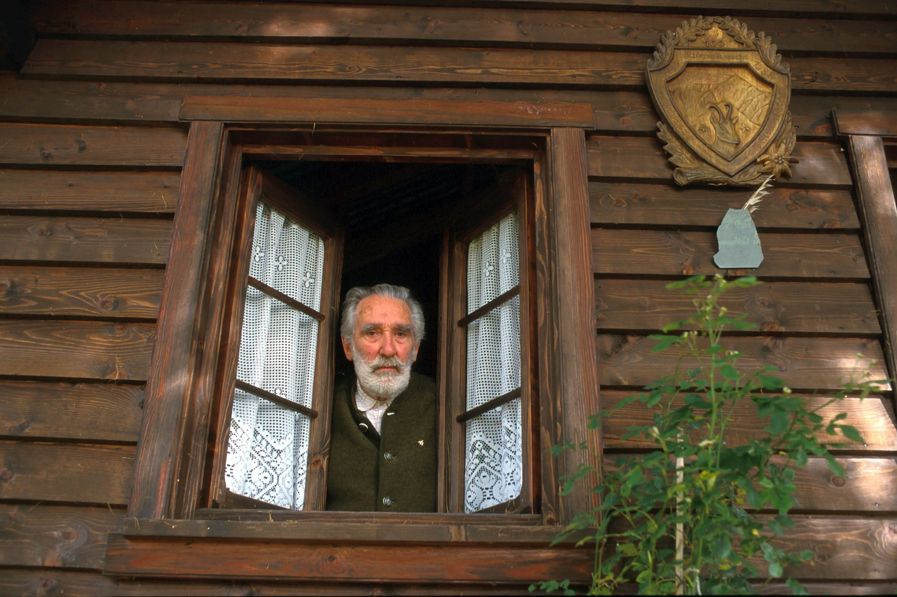 Mario Rigoni Stern, Italian writer, at his cottage in Asiago, near Venice, 1998