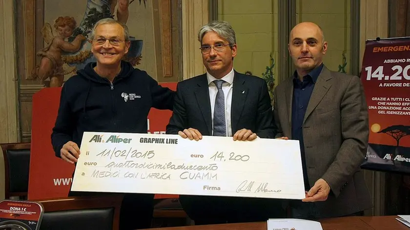 BARSOTTI - CONFERENZA AL CUAMM. DA SIN: DON DANTE CARRARO, MARCO CANELLA, MAURIZIO MIOTTO