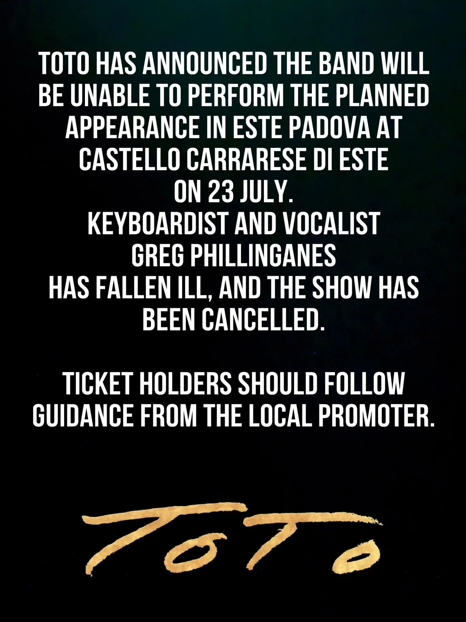 L'annuncio ufficiale della band