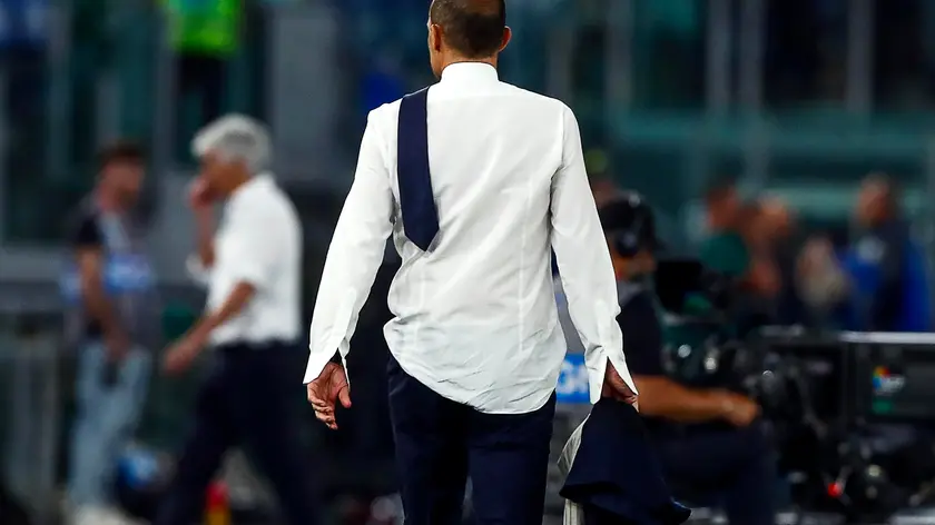 JuventusÕ coach Massimiliano Allegri leaves the pitch after his red card during the Italian Cup (Coppa Italia) final soccer match between Atalanta BC and Juventus FC at the Olimpico stadium in Rome, Italy, 15 May 2024. ANSA/ANGELO CARCONI