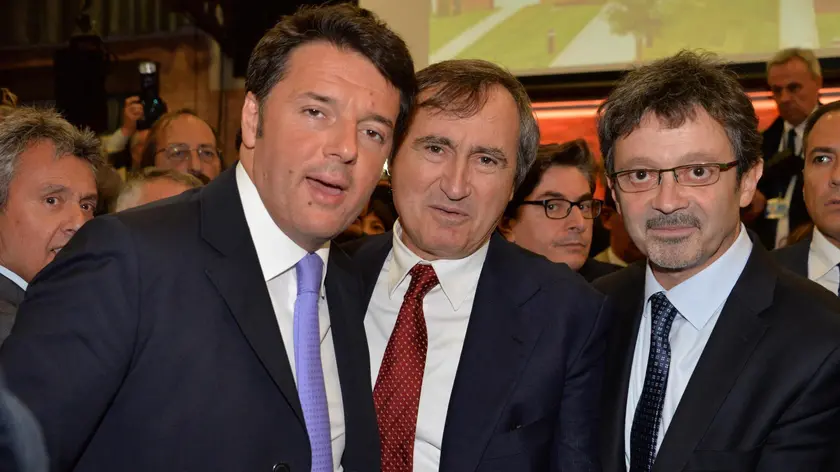 Matteo Renzi con Luigi Brugnaro e il rettore di Ca' Foscari Michele Bugliesi