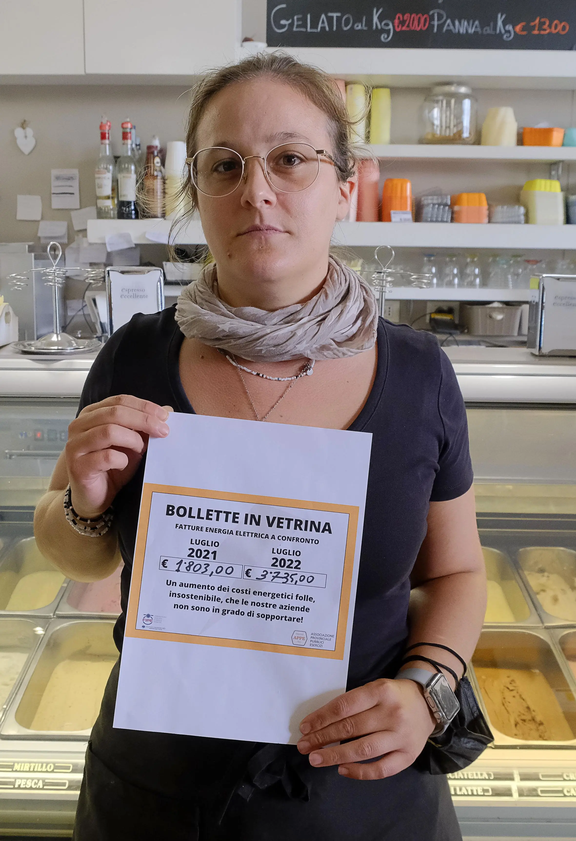 Giulia Zoppellaro, gelateria Panciera di Prato della Valle, pagava 1.803 euro ne ha pagati 3.735.