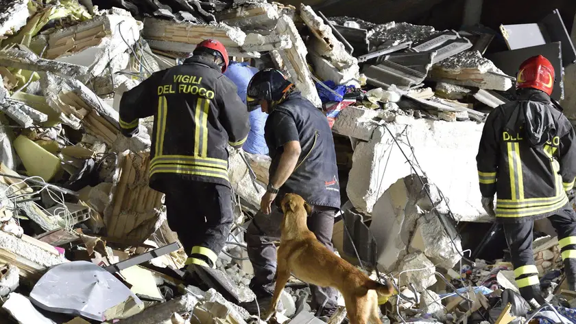 Scavi nelle macerie di Amatrice