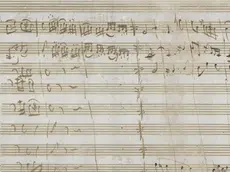 epa04516531 An undated handout images provided by Profiles in History auction house on 05 December 2014 shows a leaf from one of Wolfgang Amadeus Mozart's Salzburg works, Serenade in D For Orchestra K.185, the working manuscript of the third movement 'Allegro' leaf 34. The item is expected to fetch 200,000 USD (about 160,000 EUR) at Profiles in History's 'The Celebration of Music: Property of a Private Collector' auction in Calabasas, Los Angeles, California, USA on 17 December 2014. EPA/PROFILES IN HISTORY / HANDOUT HANDOUT EDITORIAL USE ONLY/NO SALES
