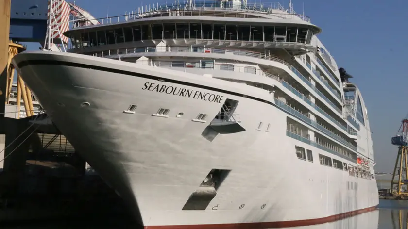 Foto Agenzia Candussi/ Favarato/ Marghera, stabilimento Fincantieri/ Consegna della nave "Seabourn Encore"