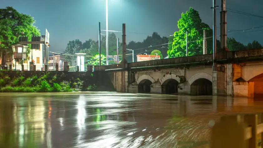 Il Bacchiglione in piena al Bassanello