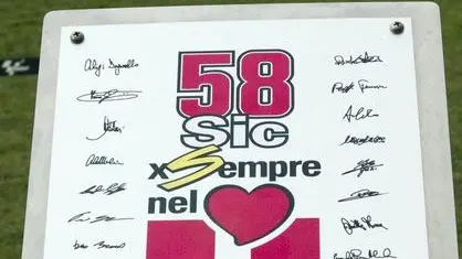 A plaque in memory of Italian rider Marco Simoncelli, who died in a crash in October 2011 during the Malaysian Grand Prix at Sepang International Circuit near Kuala Lumpur, Malaysia 18 October 2012. The 2012 MotoGP World Championship will take place at Sepang International Circuit in Malaysia from 19 until 21 October 2012. ANSA/AHMAD YUSNI