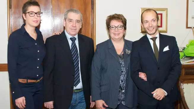 Montagnana 20/10/2012 Matrimonio del sindaco di Montagnana Loredana Borghesan nella foto: i sposi con amici e parenti ph zangirolami