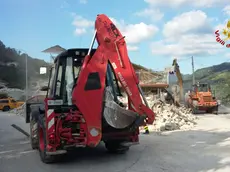 I mezzi dei vigili del fuoco veneti a Pescara del Tronto