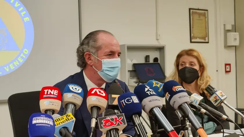 Il presidente Luca Zaia in conferenza stampa