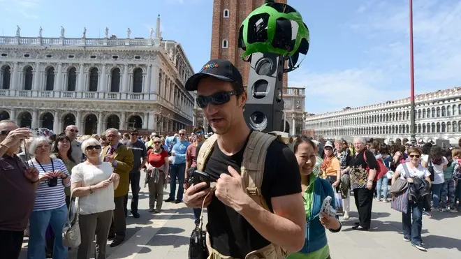 Interpress/M.Tagliapietra Venezia 16.04.2013.- Mappatura di Google Street. Piazza San Marco.