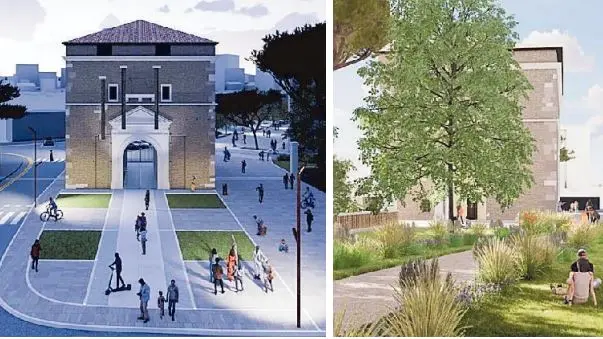 I rendering del progetto definitivo della sistemazione di piazzale Pontecorvo