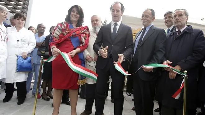 BARSOTTI - INAUGURAZIONE REPARTO PSICHIATRIA AL SANT'ANTONIO. DA SX: BARBARA DEGANI, LEONARDO PADRIN, LUCA ZAIA, URBANO BRAZZALE, FABIO VERLATO, GIUSEPPE ZACCARIA