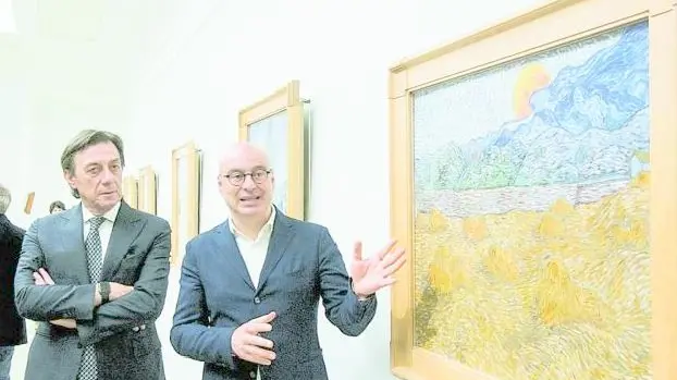 Il sindaco di Padova Sergio Giordani con il curatore della mostra Marco Goldin
