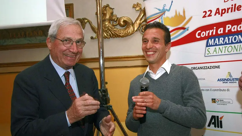 Francesco Canella e Ruggero Perile alla presentazione della Maratona del Santo del 2012