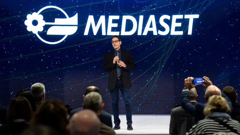 Pier Silvio Berlusconi durante la presentazione dei dati Mediaset a Cologno Monzese