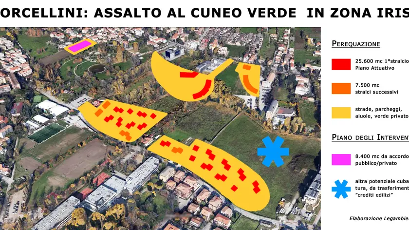 La mappa delle costruzioni in arrivo nel parco Iris