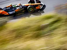 epa11561794 McLaren driver Lando Norris of Briatin in action during the second free practice session for the Formula One Dutch Grand Prix at the Circuit Zandvoort, in Zandvoort, Netherlands, 23 August 2024. The Formula 1 Dutch Grand Prix is held on 25 August 2024. EPA/Sem van der Wal