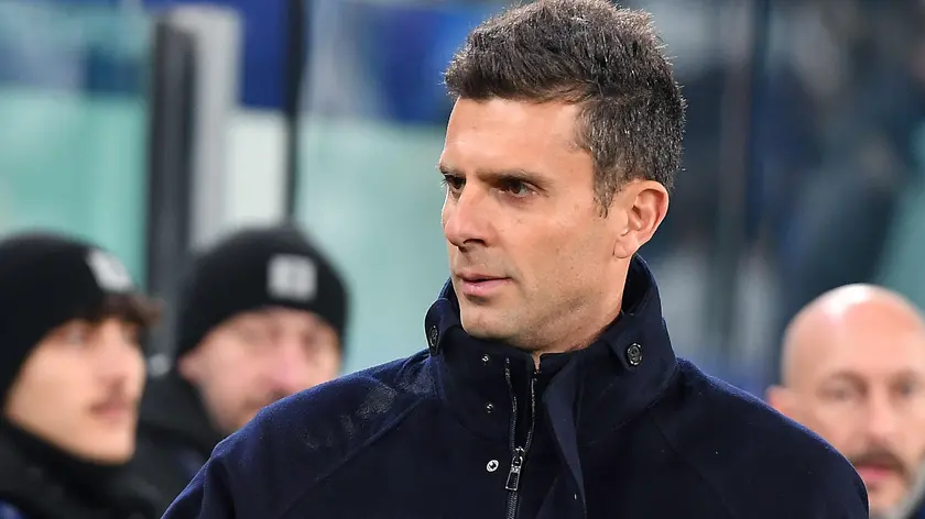 Juventus coach Thiago Motta gesture during the Uefa Champions League soccer match Juventus FC vs Manchester City FC at the Allianz Stadium in Turin, Italy, 11 December 2024 ANSA/ALESSANDRO DI MARCO