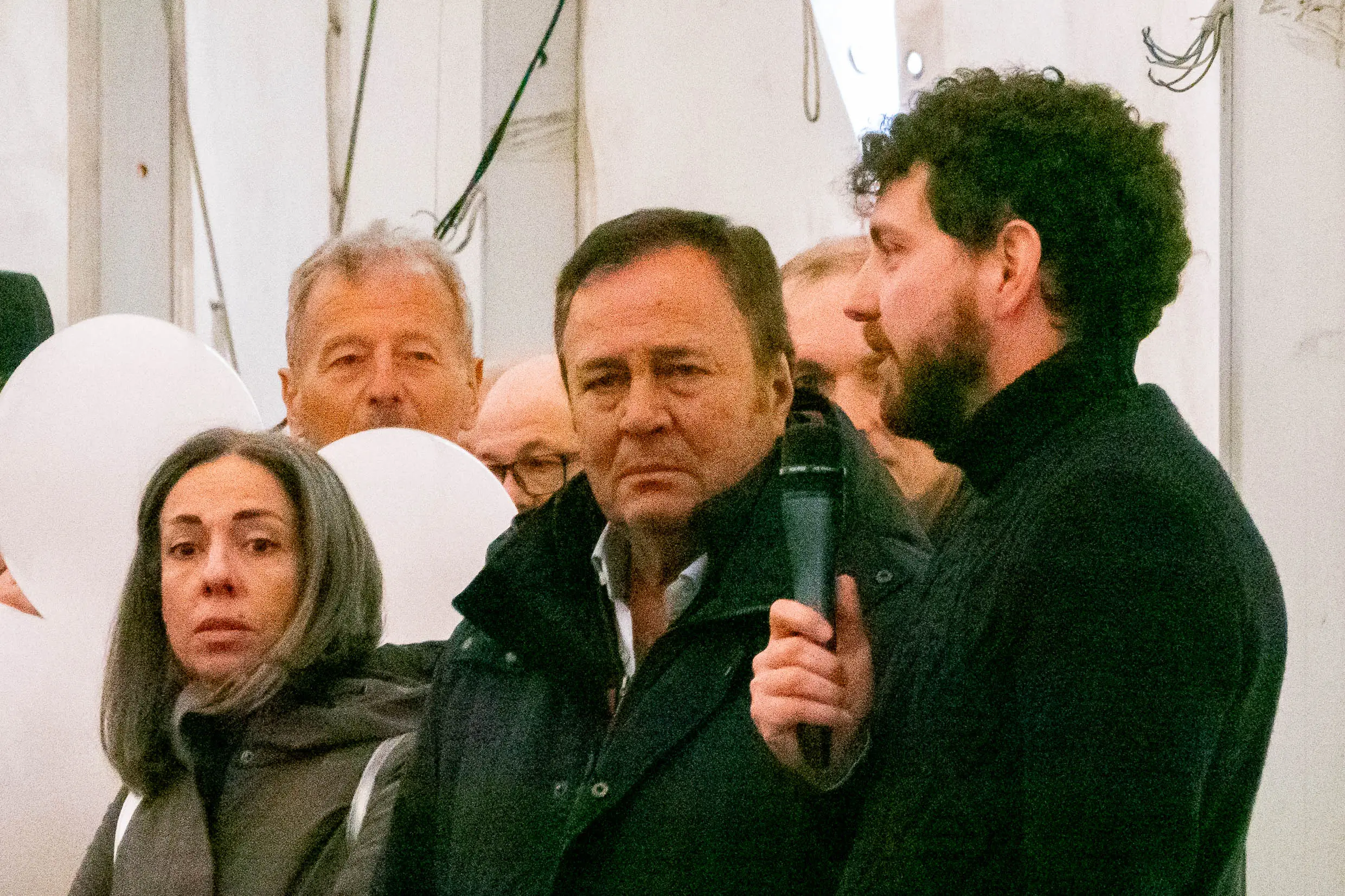 Santa Caterina d’Este (PD), 22 aprile 2024. Funerale laico dei Leonardo Zanin a Santa Caterina d’Este. Nella Foto: il presidente della Città della Speranza, Giovanni Paolino (al centro)