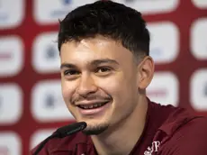 epa11435956 Switzerland's Fabian Rieder speaks during a press conference at the 'Stadion auf der Waldau' in Stuttgart, Germany, 25 June 2024. Switzerland will face Italy in a UEFA EURO 2024 round of 16 match on 29 June 2024. EPA/PETER KLAUNZER