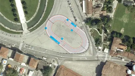 Il progetto per la pista di atletica sull'asfalto in Prato della Valle