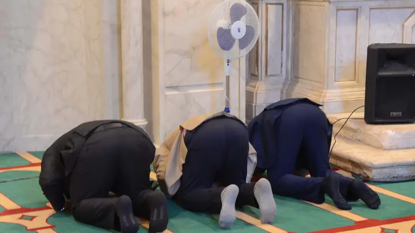 Interpress/Mazzega Morsego Venezia. 08.05.2015.- Biennale Moschea nel padiglione Islanda all'Abazzia