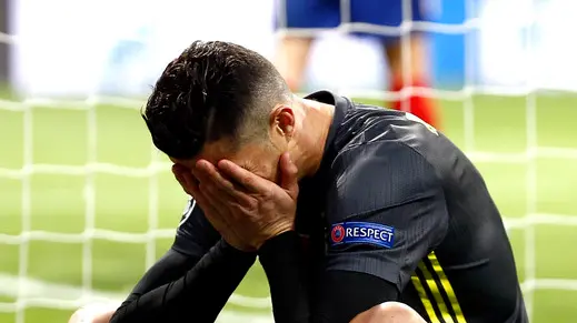 20.2.19 MADRIDO, WANDA METROPOLITAN, CHAMPIONS LEAGUE,ATLETICO-JUVENTUS - DELUSIONE CRISTINANO RONALDO