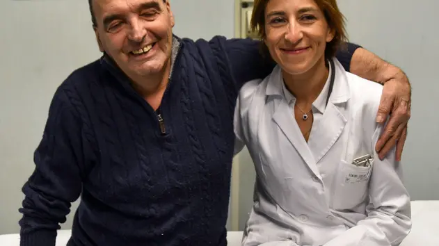 Massimo Gilardoni con la dottoressa Lucrezia Furlan