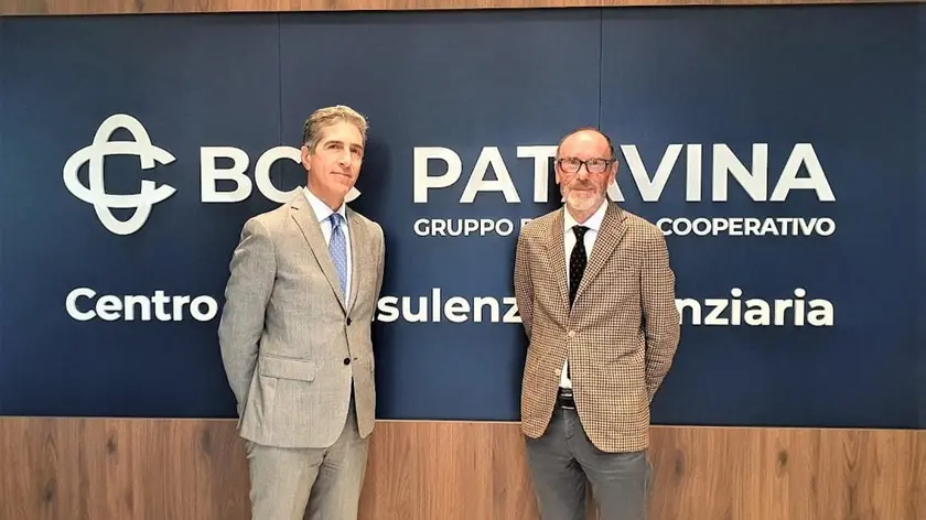 Il presidente di Banca Patavina Leonardo Toson e il direttore Andrea Bologna