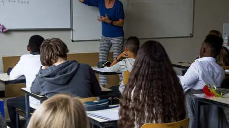 01/09/2016 Gent. Primo giorno del nuovo anno scolastico alla scuola superiore Nieuwen Bosch