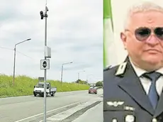 Uno dei due velox di Cadoneghe, a destra l’ex comandante della polizia locale Giampietro Moro