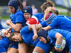 epa10260055 Rinka Matsuda (C) of Japan in action during the Women's Rugby World Cup Group Stage match between Japan and Italy at Waitakere Stadium in Auckland, New Zealand, 23 October 2022. EPA/Andrew Cornaga AUSTRALIA AND NEW ZEALAND OUT Mandatory photo credit - Andrew Cornaga / www.photosport.nz