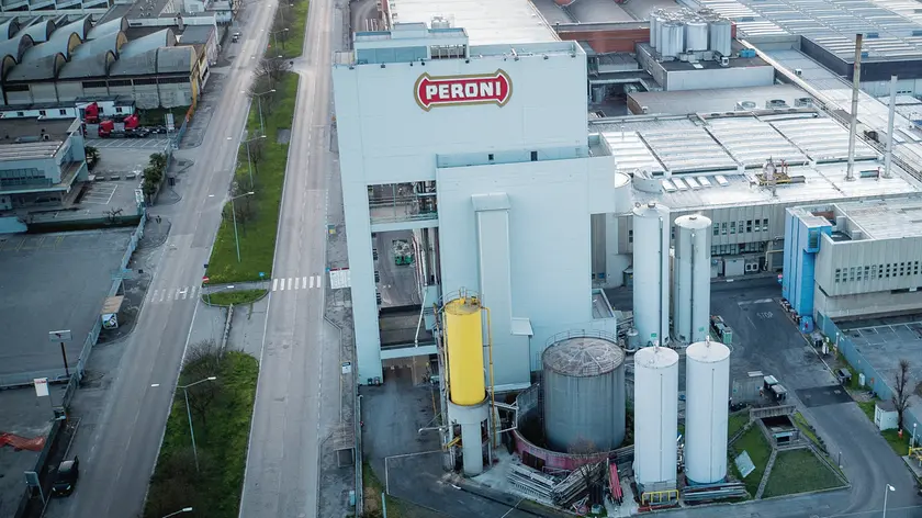Lo stabilimento Peroni in zona industriale a Padova, produce tutti i marchi di maggior successo del gruppo