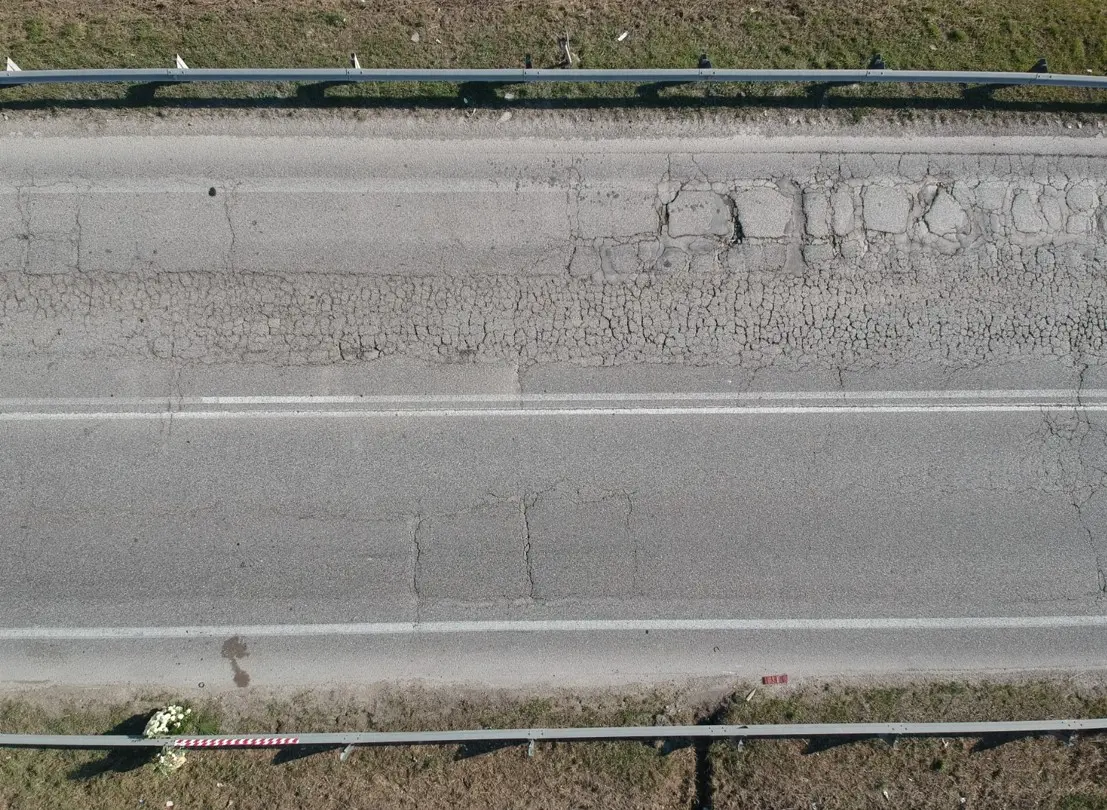 La buca vista dal drone