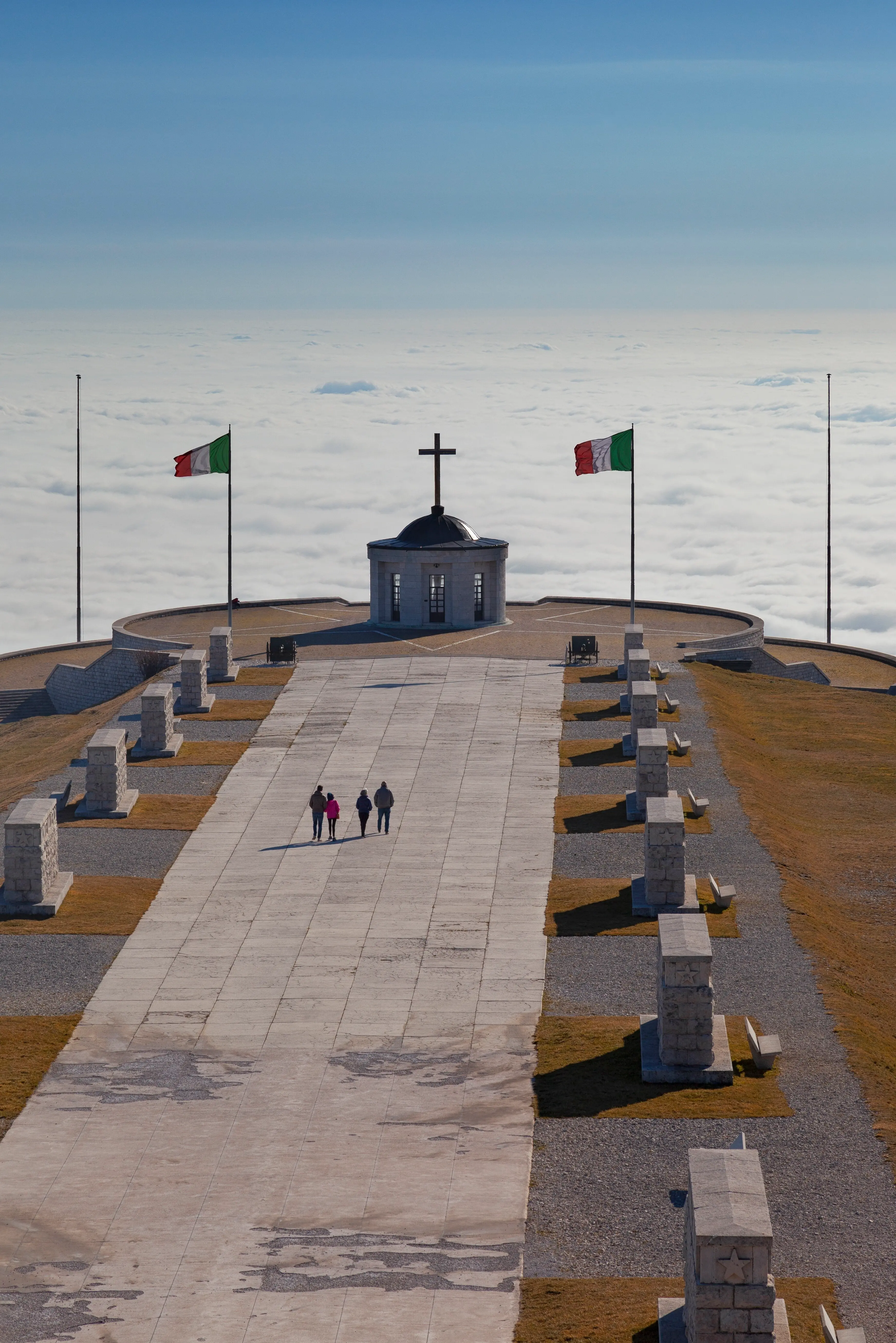 The monumental area of Cima Grappa, Grappa Mount, Prealps of Belluno, Crespano del Grappa, Vicenza province, Veneto, Italy.