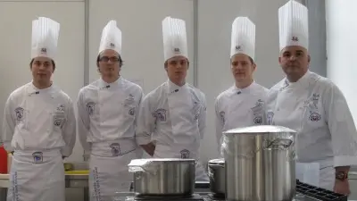 Da sinsitra: Marco Cesa, Alex De Anna, Marco Galtarossa e Nicolò Moronato con Nicola Piron
