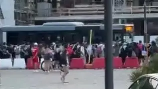 Un frame del video girato al capolinea di Sottomarina domenica sera e pubblicato dal giornale online Chioggia Azzurra