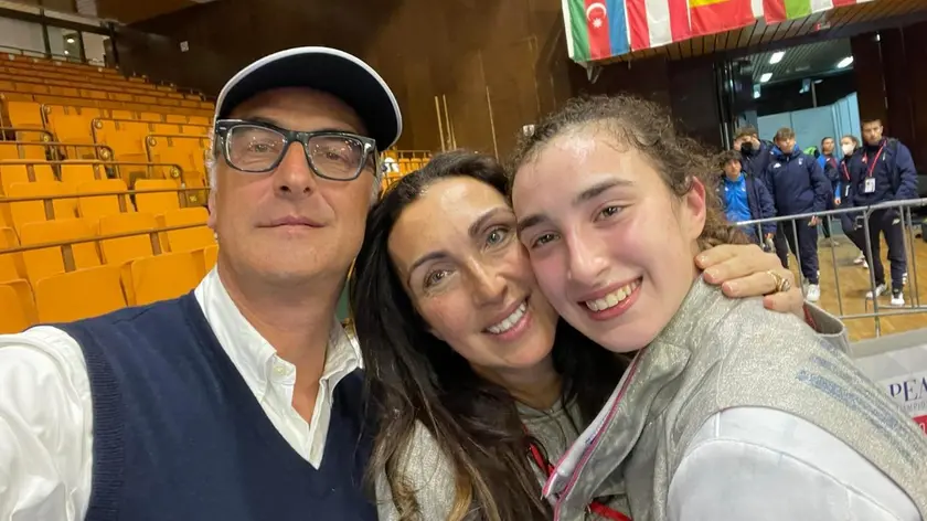 Molinari con la moglie e con la figlia campionessa di fioretto