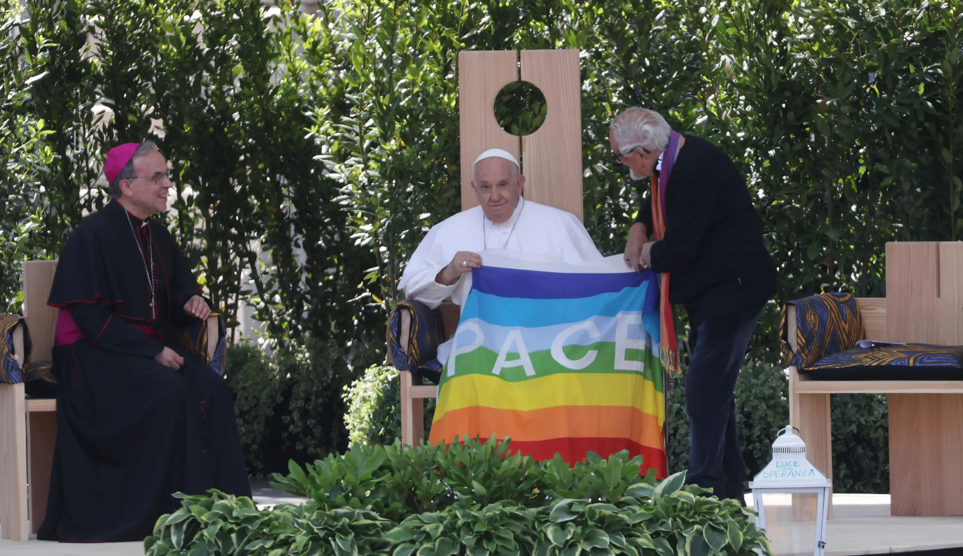 Papa Francesco con padre Alex Zanotelli