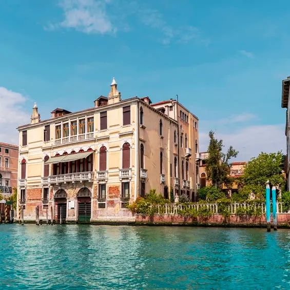 The beautiful city of Venice in Italy seen from the boat.