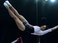 epa10572631 Manila Esposito of Italy competes on the Uneven Bars during the Women's All-Around finals of the Artistic Gymnastics European Championships in Antalya, Turkey, 14 April 2023. EPA/ERDEM SAHIN