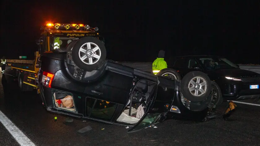 Il Land Rover coinvolto nell'incidente (Foto Missinato)