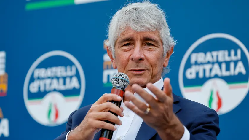 Andrea Abodi, ministro dello Sport ed i Giovani, durante ‘Piazza Italia’, la festa di Fratelli d Italia a Piazza Vittorio, Roma, 6 luglio 2024. ANSA/FABIO FRUSTACI