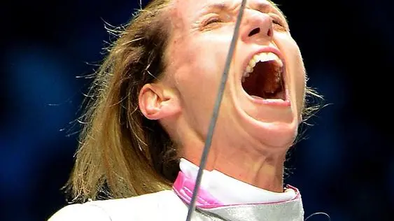 Valentina Vezzali in una immagine del 02 agosto 2012..ANSA/CLAUDIO ONORATI