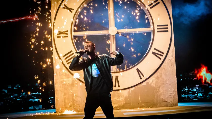 Un momento della finale di XFactor al Forum di Assago, 13 dicembre 2018. ANSA/UFFICIO STAMPA +++ ANSA PROVIDES ACCESS TO THIS HANDOUT PHOTO TO BE USED SOLELY TO ILLUSTRATE NEWS REPORTING OR COMMENTARY ON THE FACTS OR EVENTS DEPICTED IN THIS IMAGE; NO ARCHIVING; NO LICENSING +++