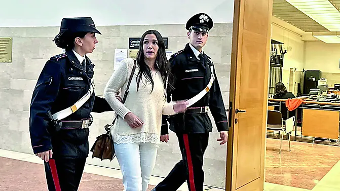 Valentina Boscaro arriva in aula durante il processo di primo grado davanti alla Corte d’assise di Padova