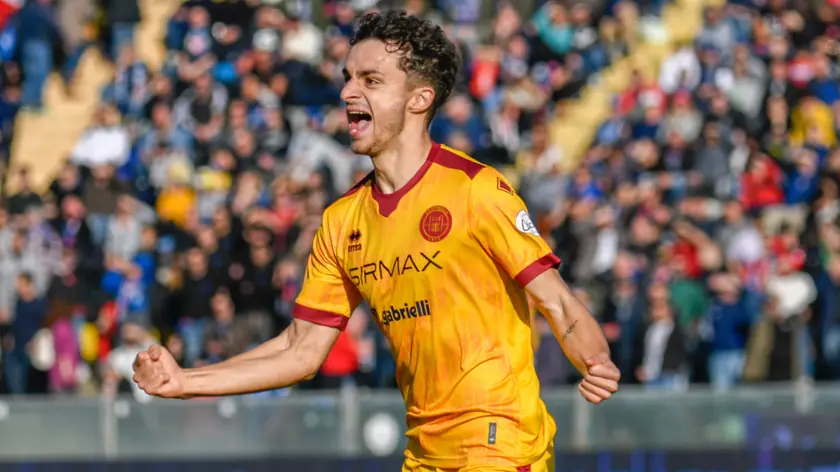 L'esultanza di Valerio Mastrantonio dopo il gol (foto Editoriale Report)
