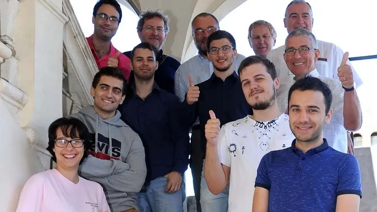 Bottin - Ag. Zangirolami - 03 Set 17 - Monselice , Giostra della Rocca, Gara degli scacchi. Nella foto: il gruppo dei contendenti …ancora sorridenti ph. Zangirolami